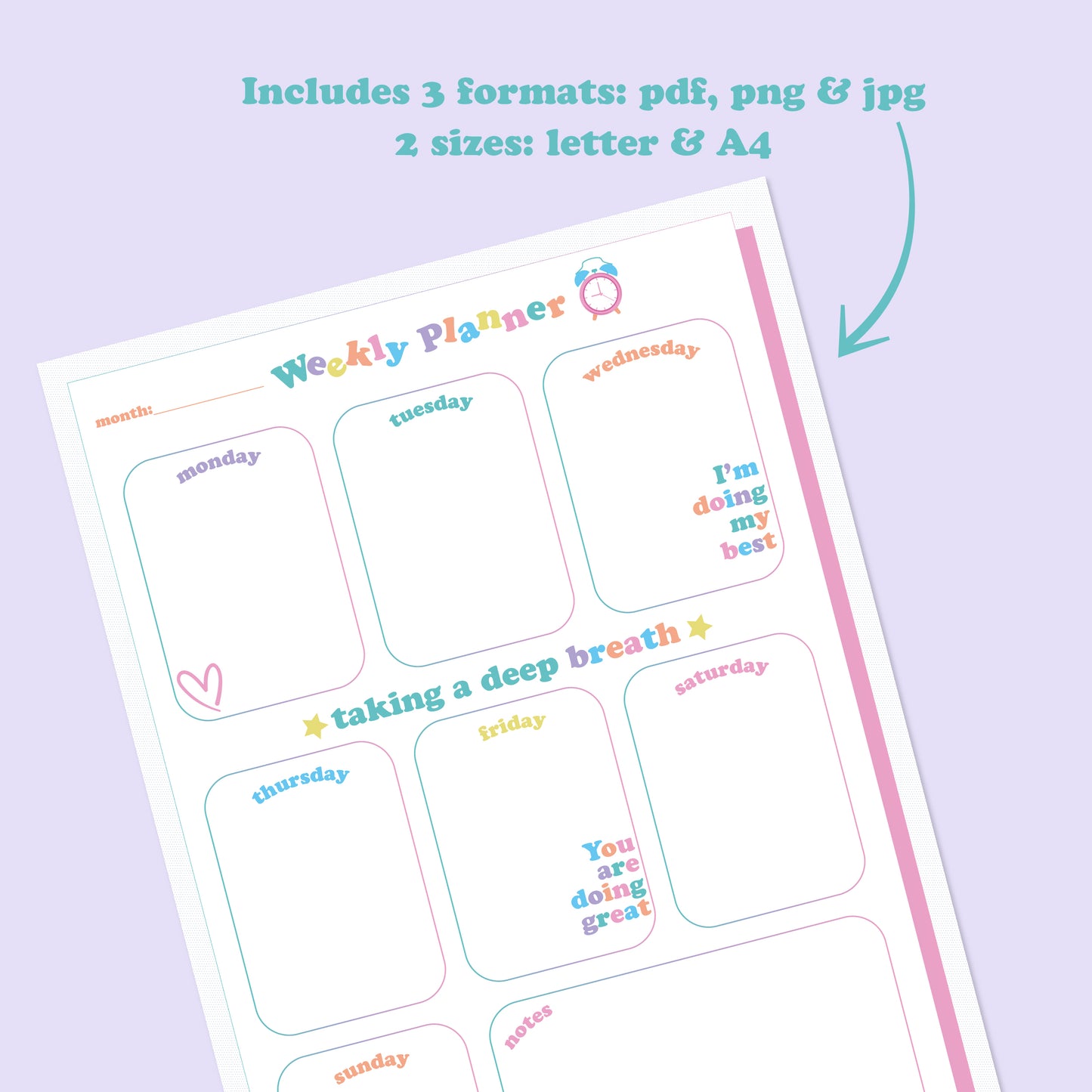 Printable Weekly Planner Don't Give Up