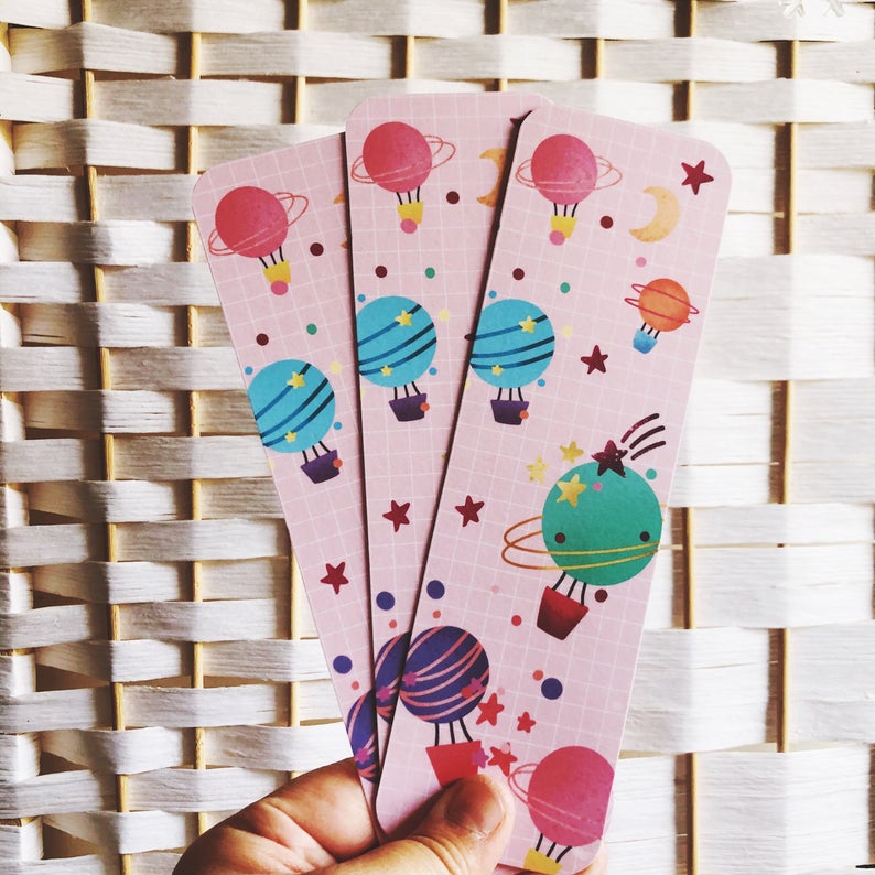 Galaxy Hot Air Balloon Bookmark