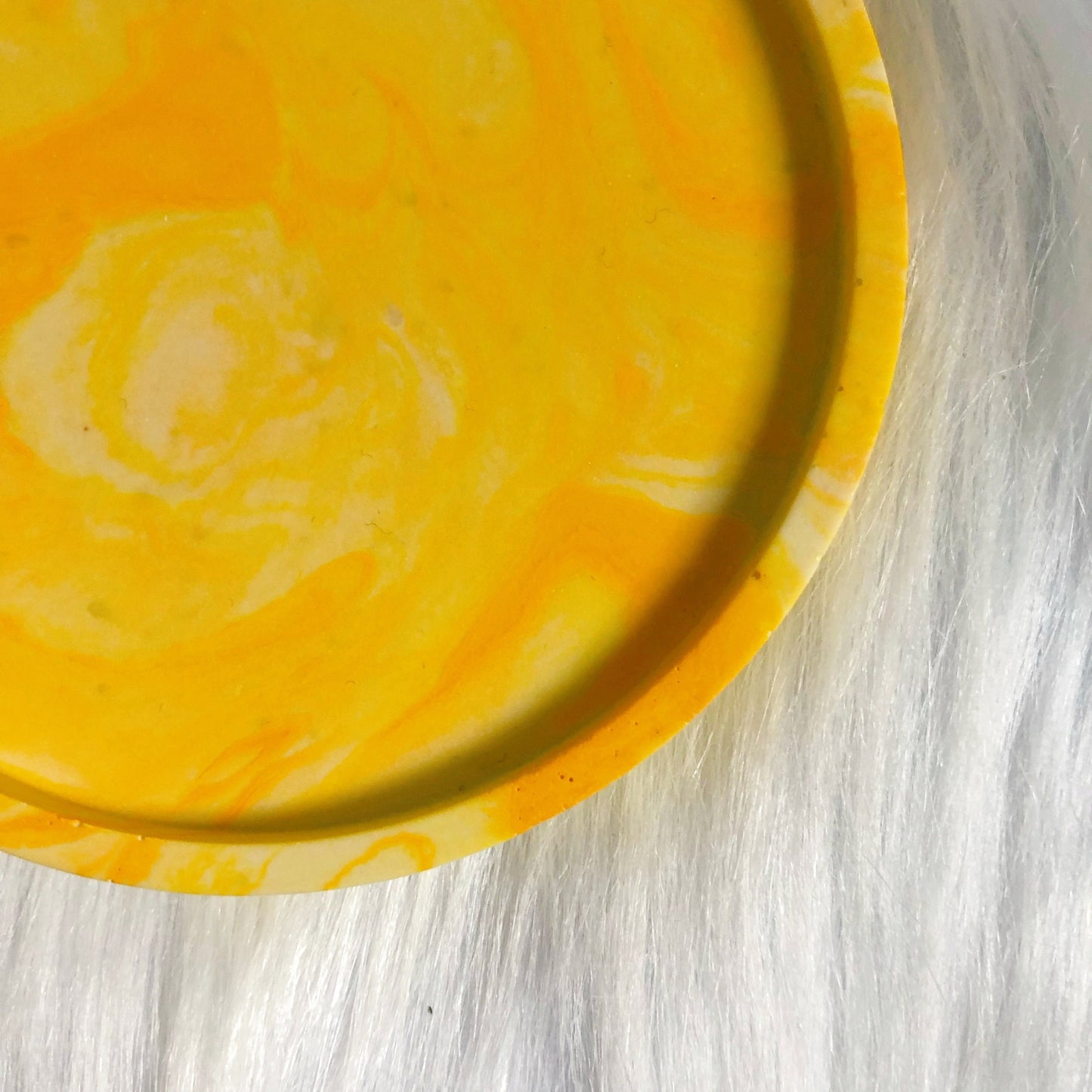 Yellow Marble Round Tray Coaster