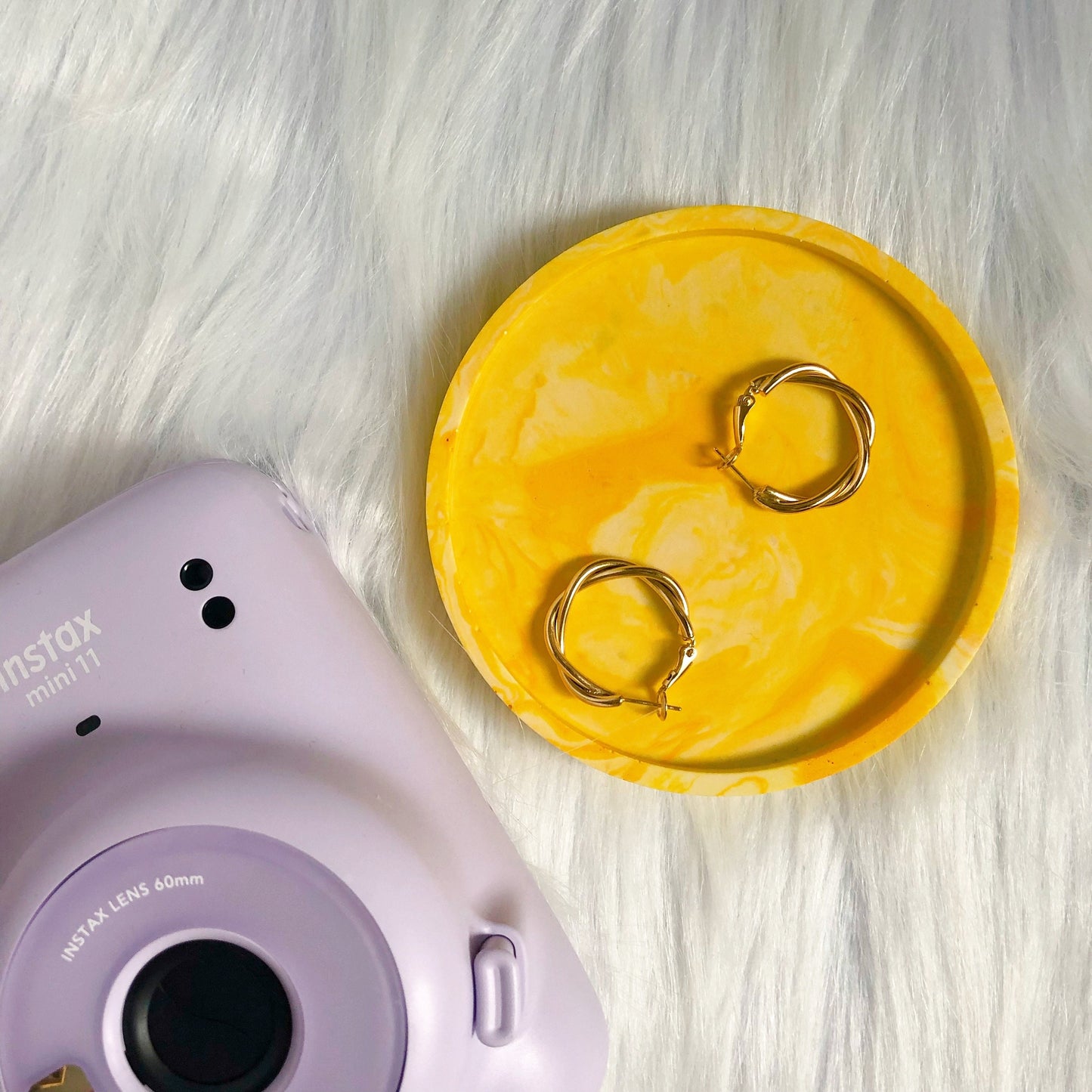 Yellow Marble Round Tray Coaster