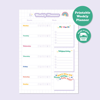 Printable Weekly Planner Don't Give Up