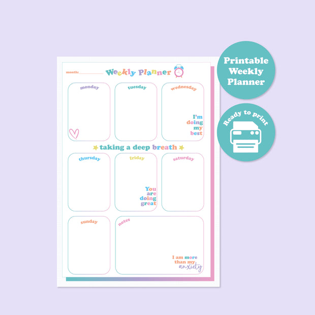 Printable Weekly Planner Don't Give Up