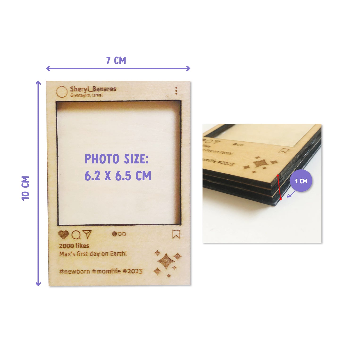 Personalized Wood Selfie Frame