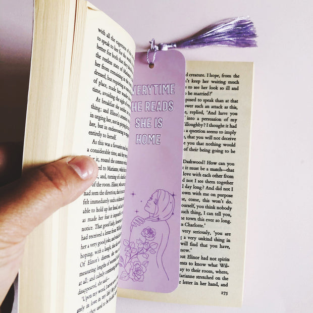 Everytime She Reads, She is Home Bookmark