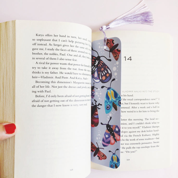 Moths Illustration Bookmark