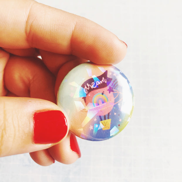 Dream Air Balloon Holographic Button