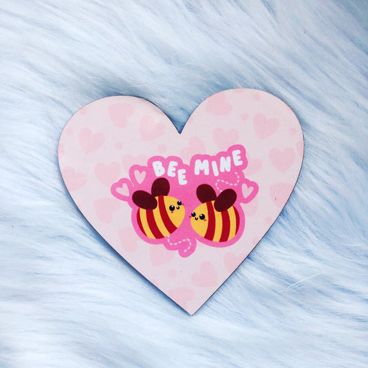 Bee Mine Valentine Heart Coaster