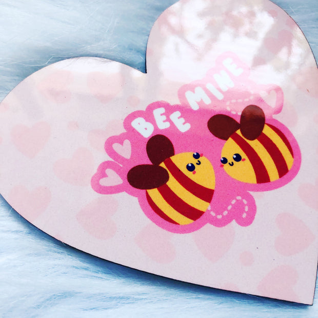 Bee Mine Valentine Heart Coaster