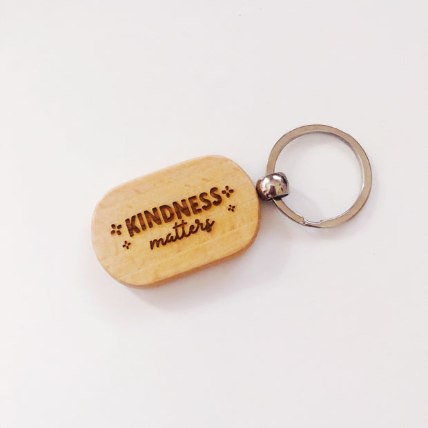 Kindness matters Wood keychain
