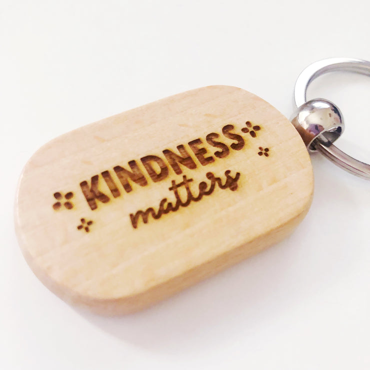 Kindness matters Wood keychain