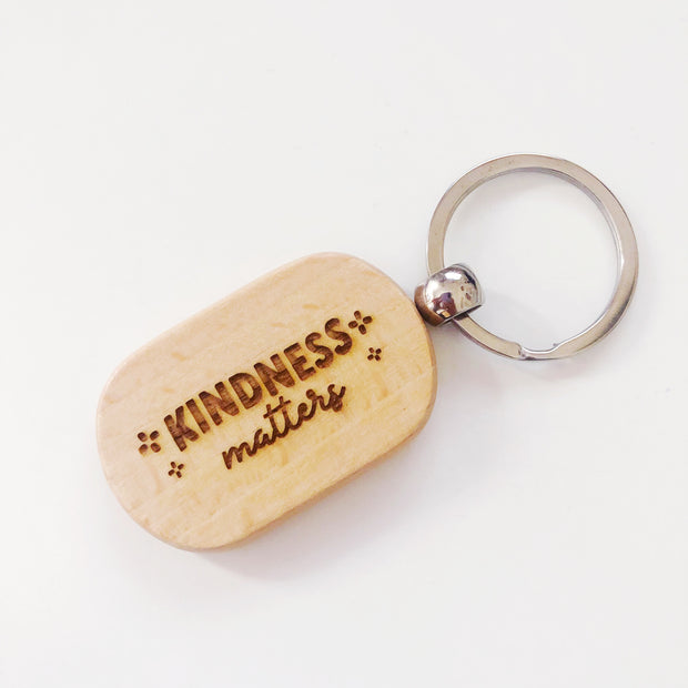 Kindness matters Wood keychain