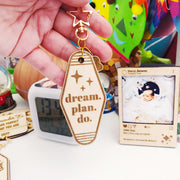 Dream Plan Do Wood keychain