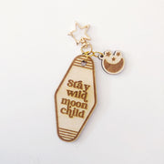 Stay Wild Moon Child Wood keychain