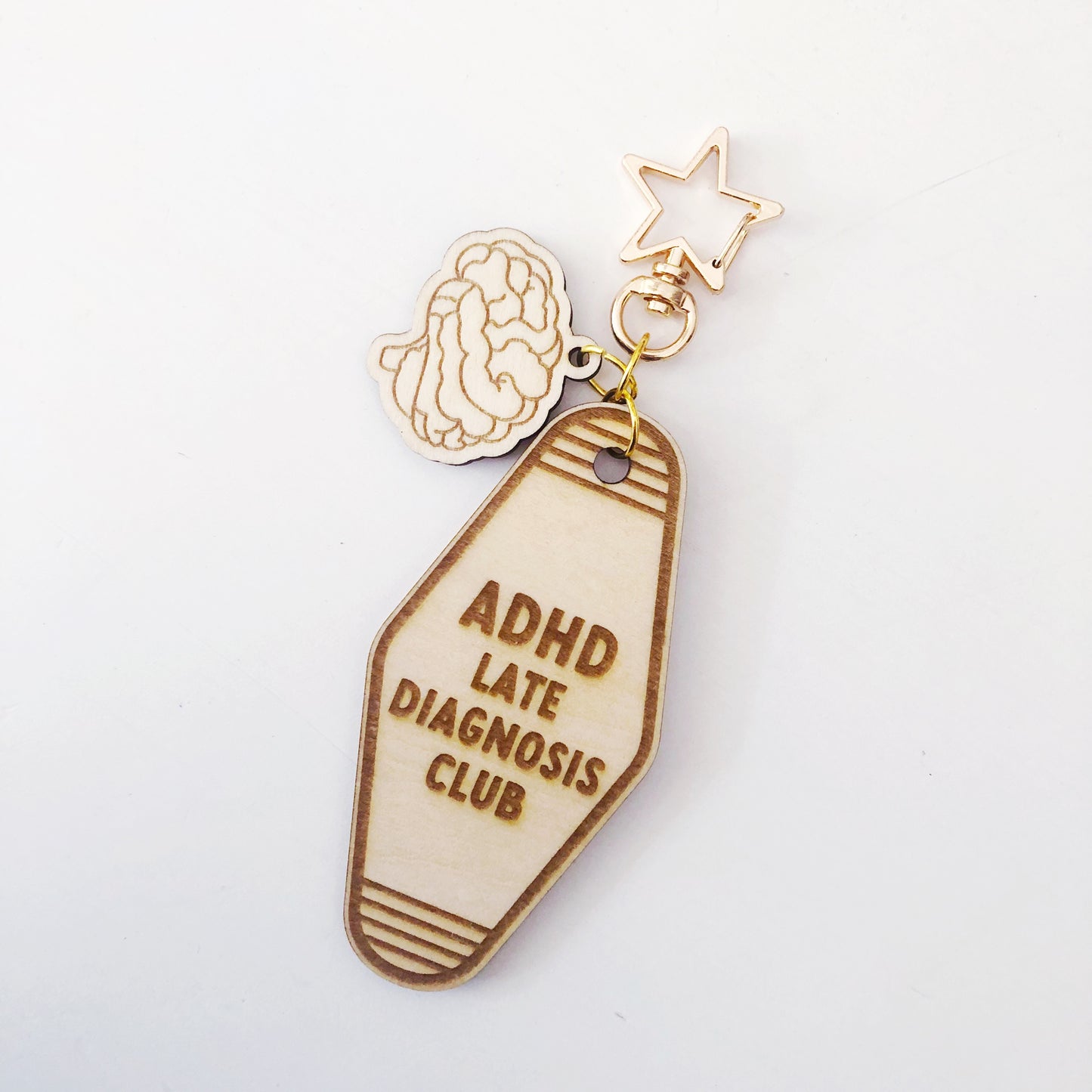 ADHD late diagnosis club keychain