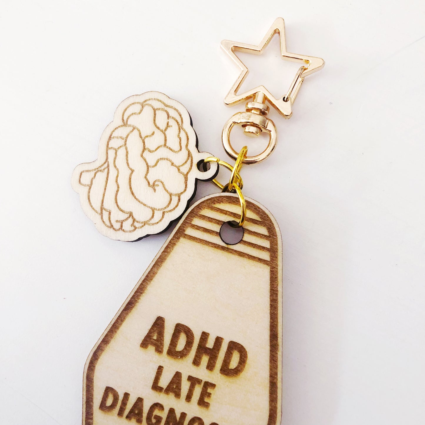 ADHD late diagnosis club keychain