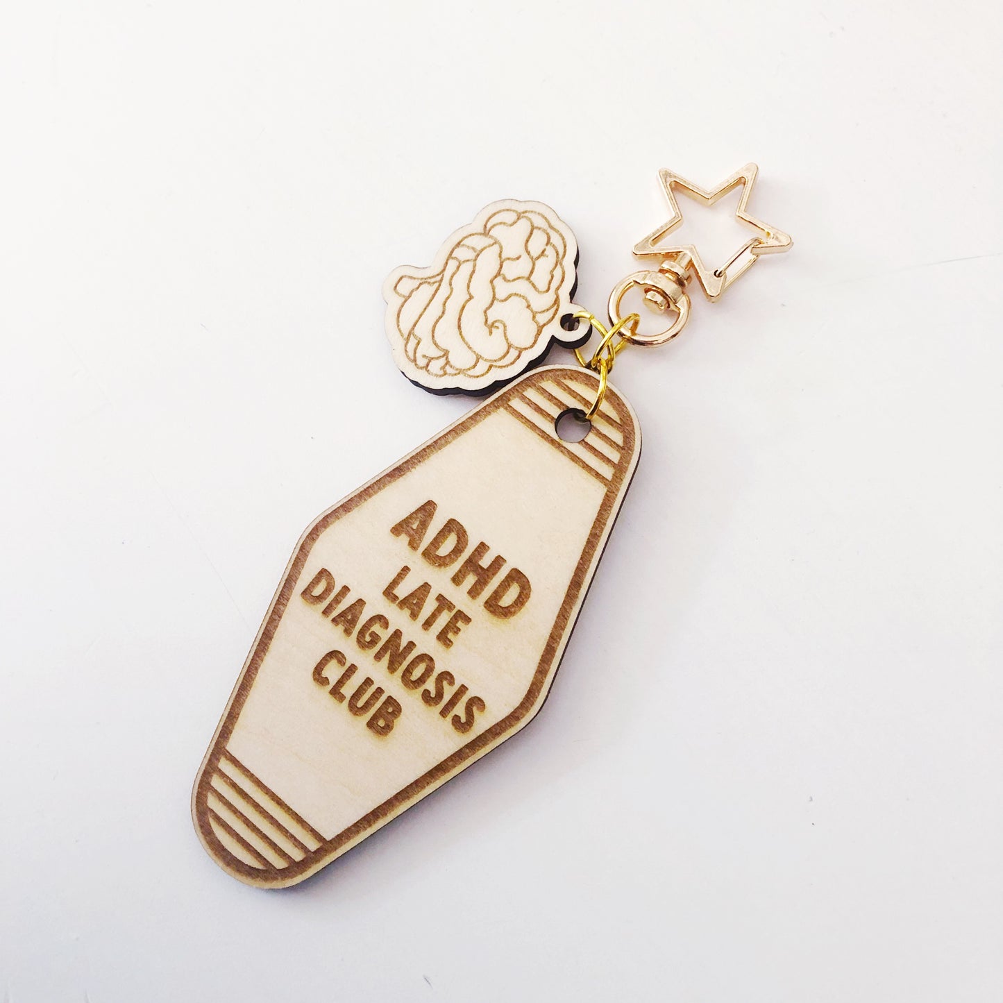 ADHD late diagnosis club keychain