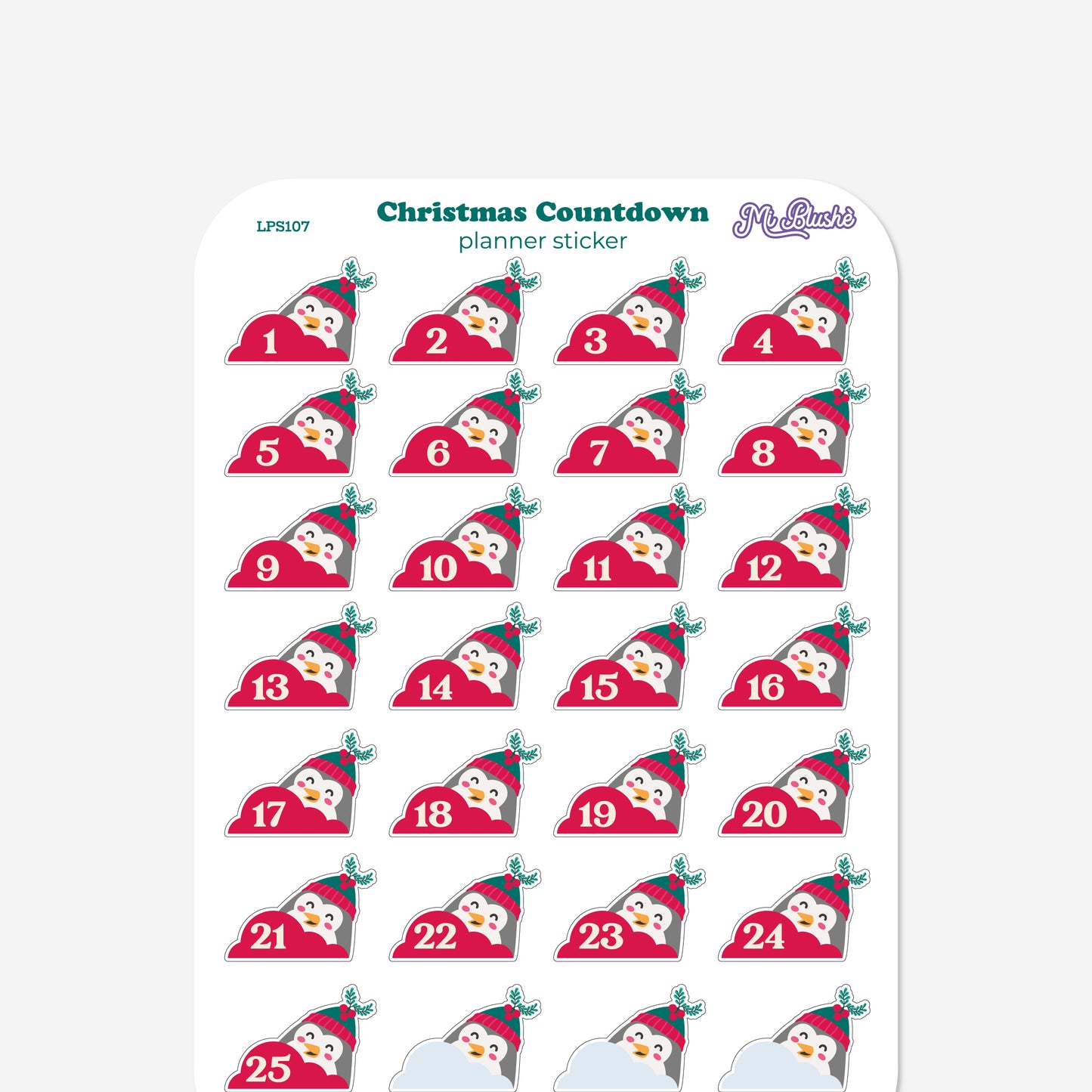 Christmas Countdown Planner Sticker