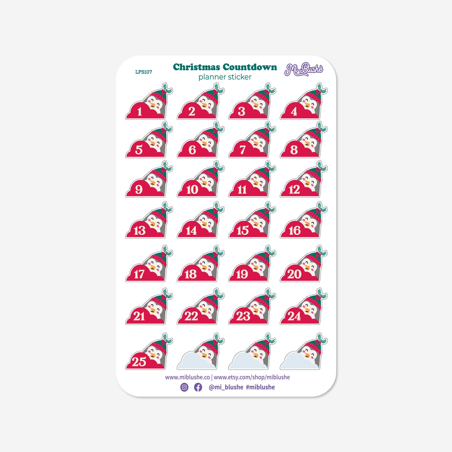 Christmas Countdown Planner Sticker