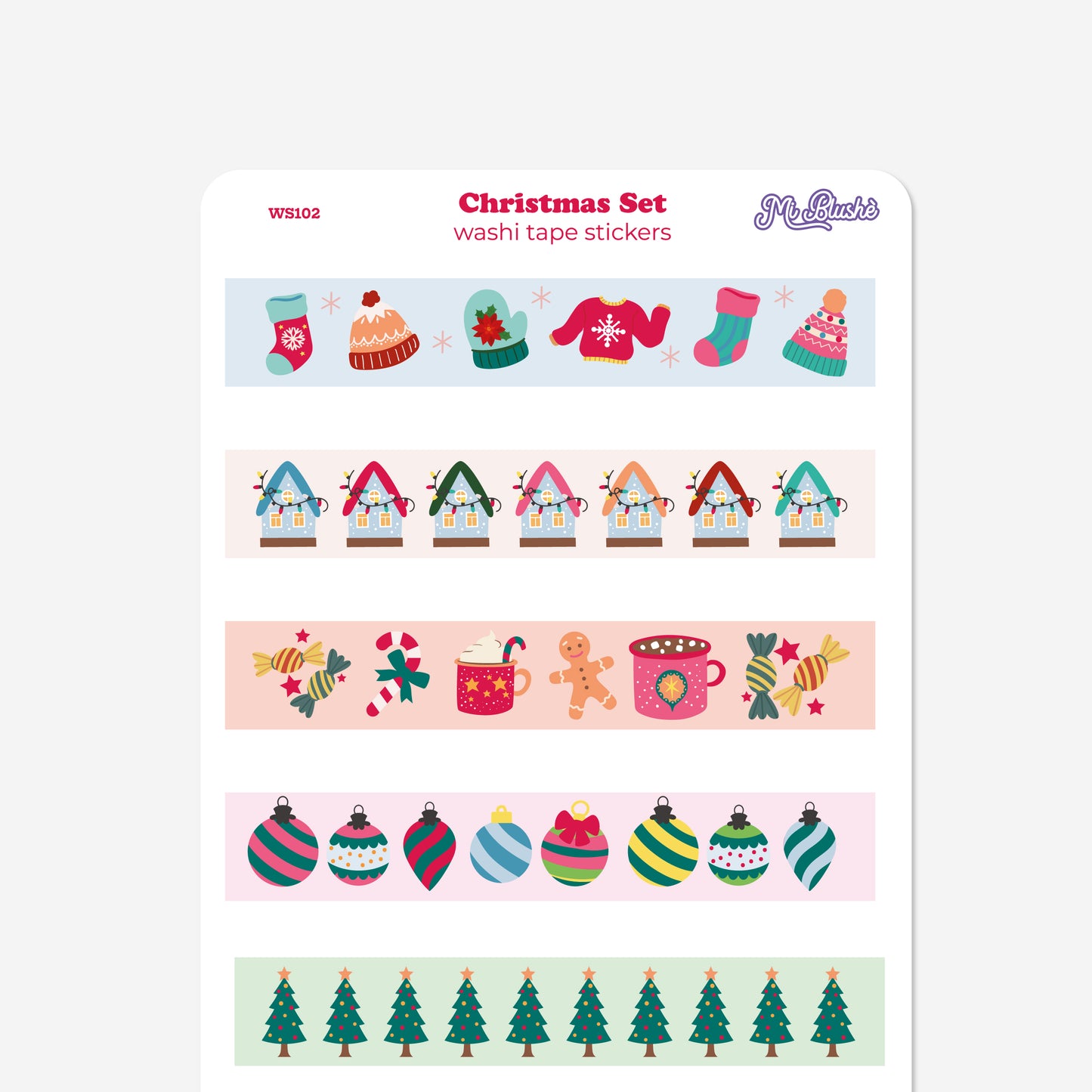Christmas Washi Strips Sheet