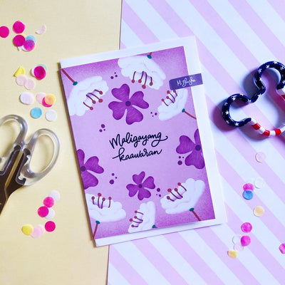 Maligayang Kaawaran Pink Foil Greeting Card