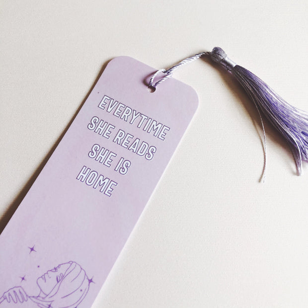 Purple Woman Illustrated Bookmark