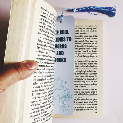 Book Lover Bookmark with Blue Tassel