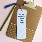 Book Lover Bookmark with Blue Tassel