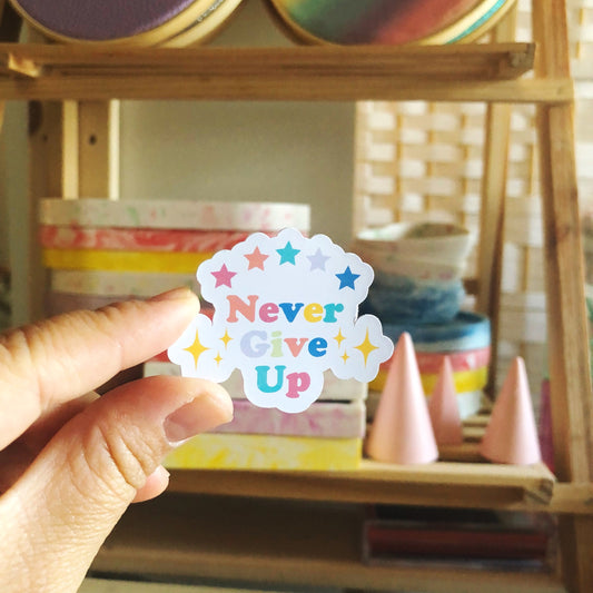 Never Give Up Vinyl Sticker