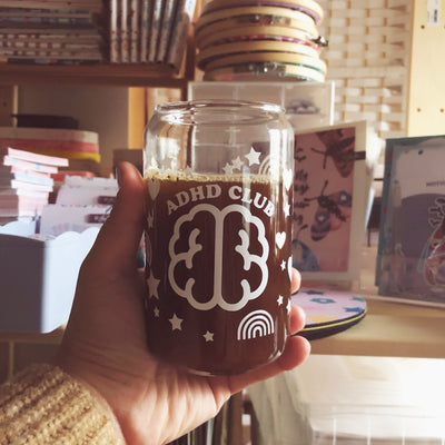ADHD Club Ice Coffee Glass Can