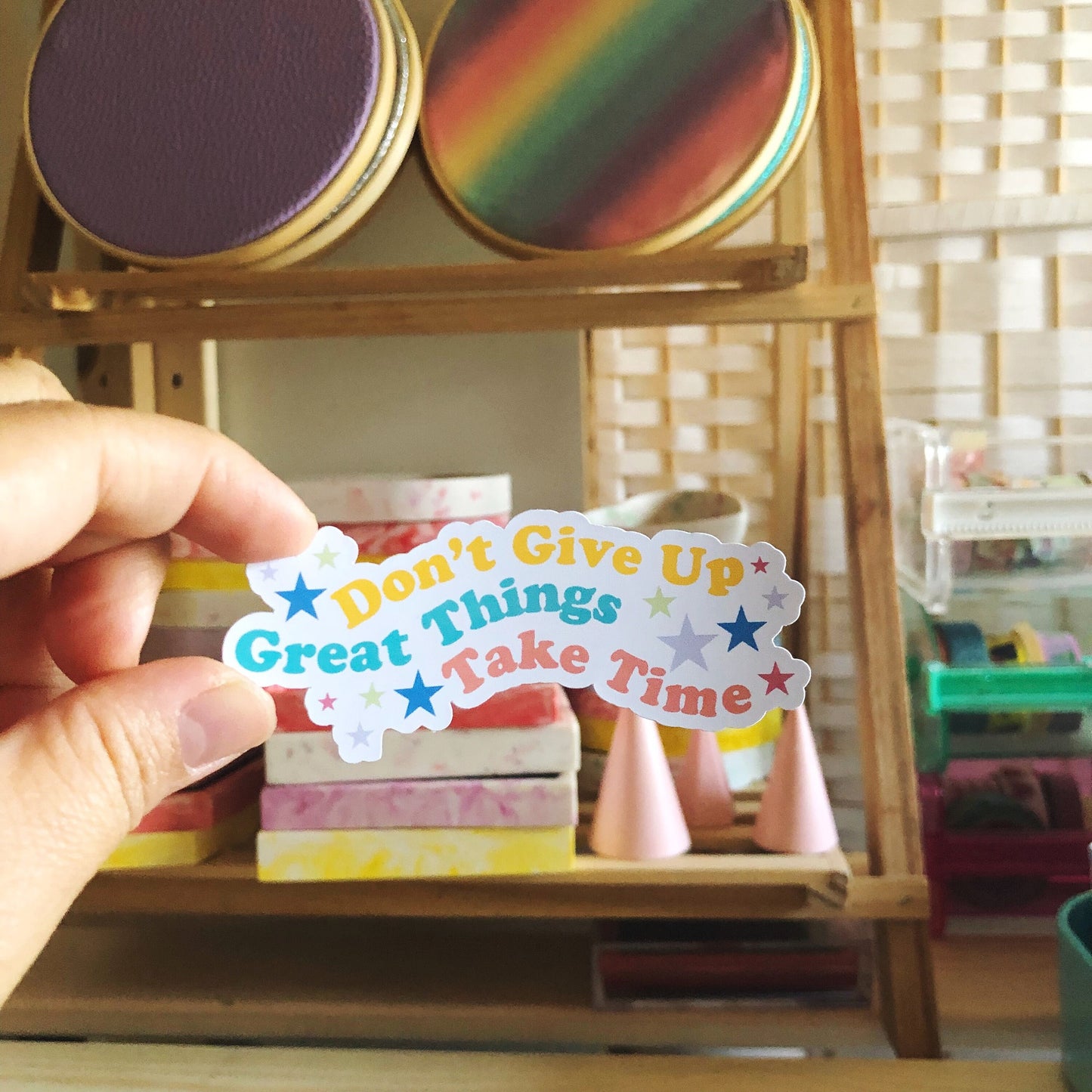 Don't Give Up Great Things Take Time Vinyl Sticker