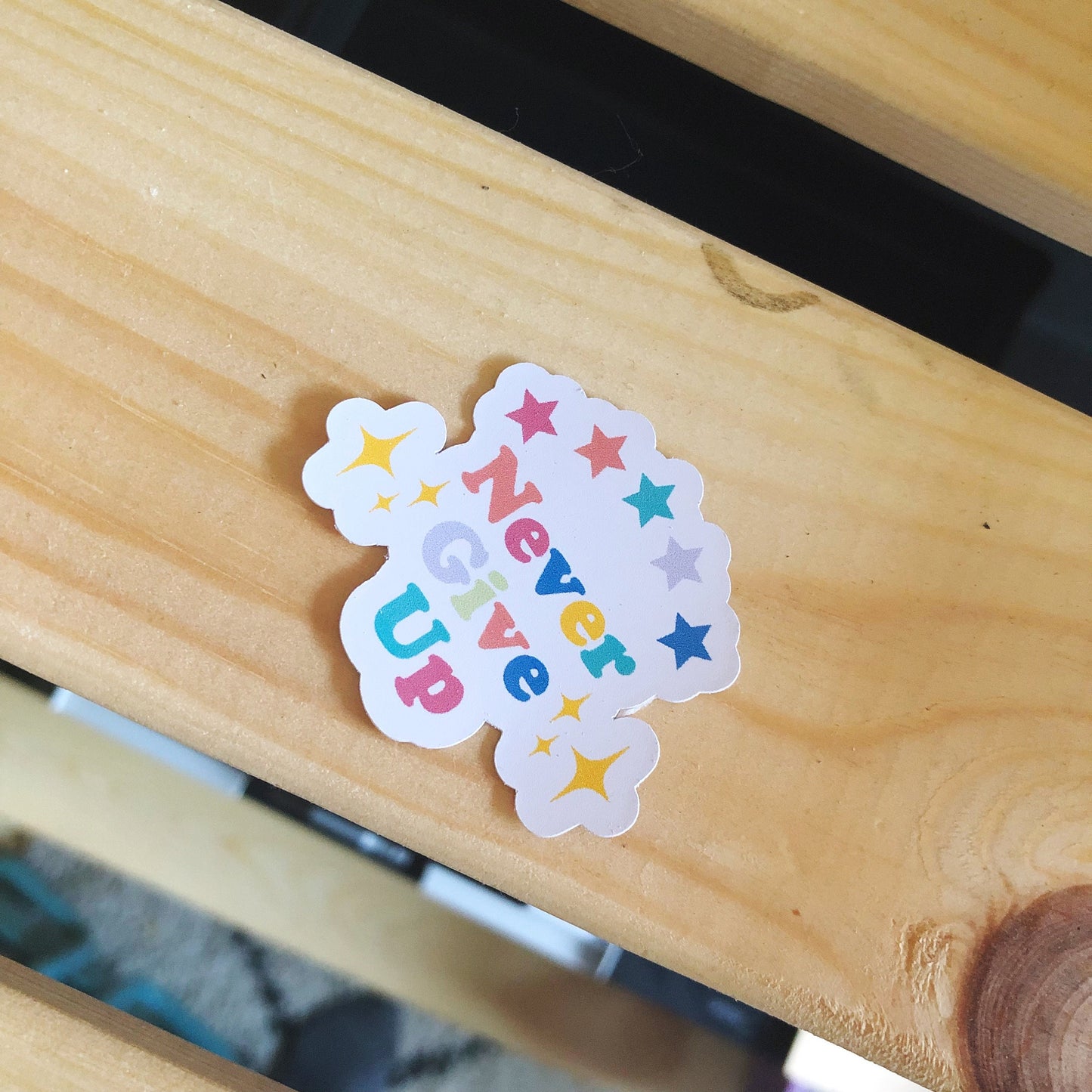 Never Give Up Vinyl Sticker