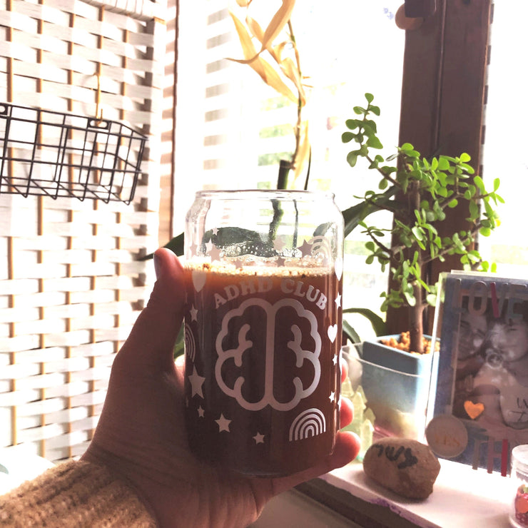 ADHD Club Ice Coffee Glass Can