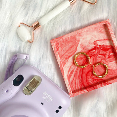 Red Marble Square Tray Coaster