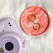 Red Marble Round Tray Coaster