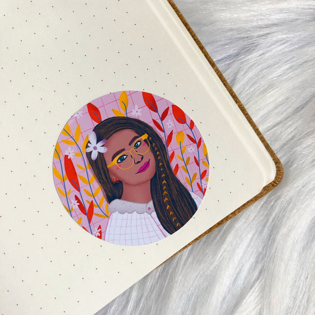 Anna Vinyl Round Sticker