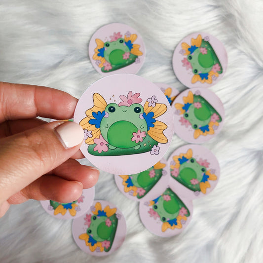 Froggy Vinyl Round Sticker