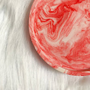 Red Marble Round Tray Coaster