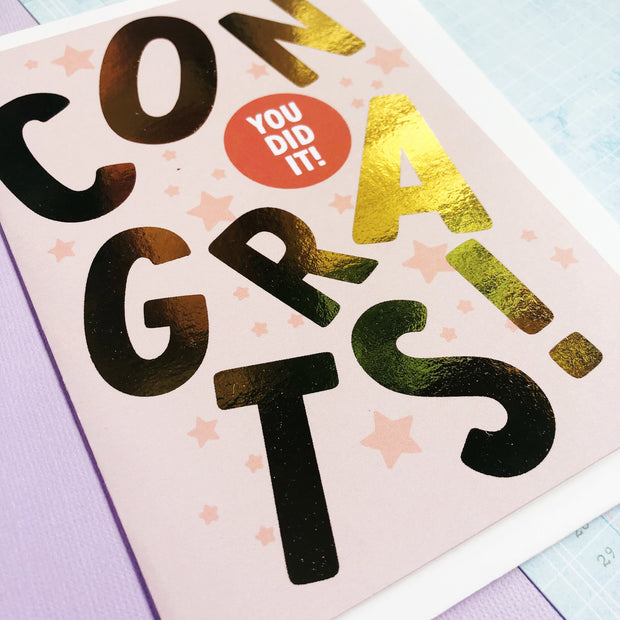 Congrats + Gold Foil Greeting Card