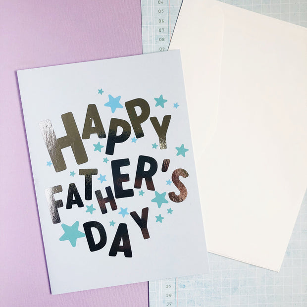 Happy Father's Day + Silver Foil Greeting Card