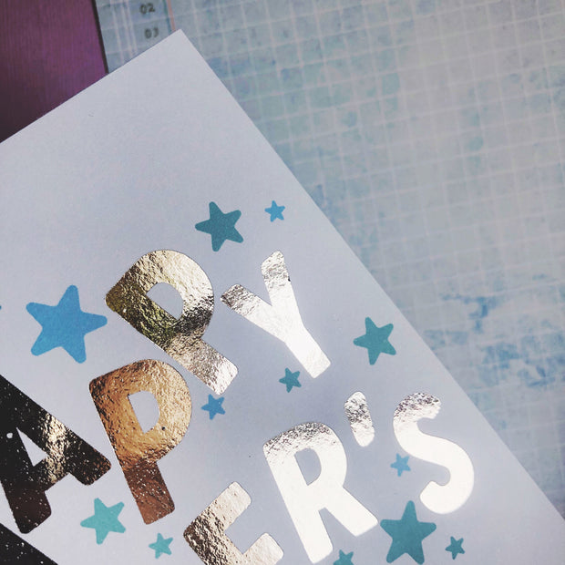 Happy Father's Day + Silver Foil Greeting Card