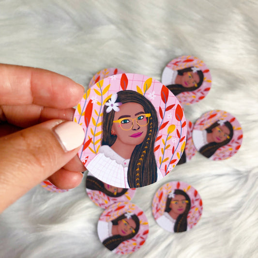 Anna Vinyl Round Sticker
