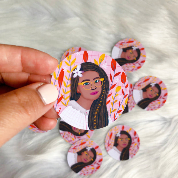 Anna Vinyl Round Sticker
