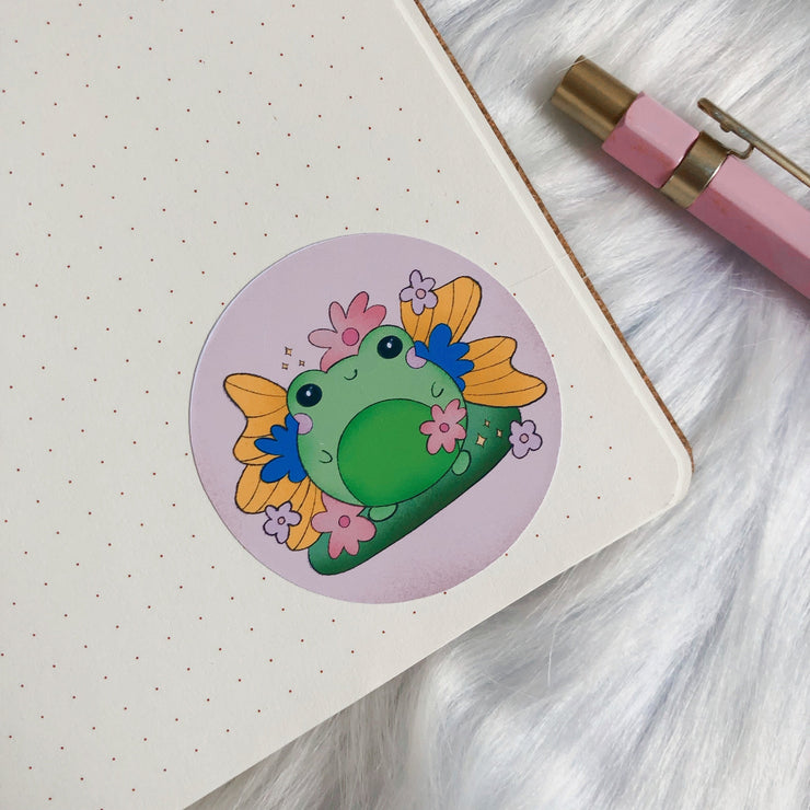 Froggy Vinyl Round Sticker