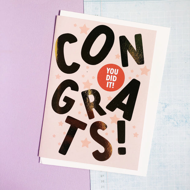 Congrats + Gold Foil Greeting Card