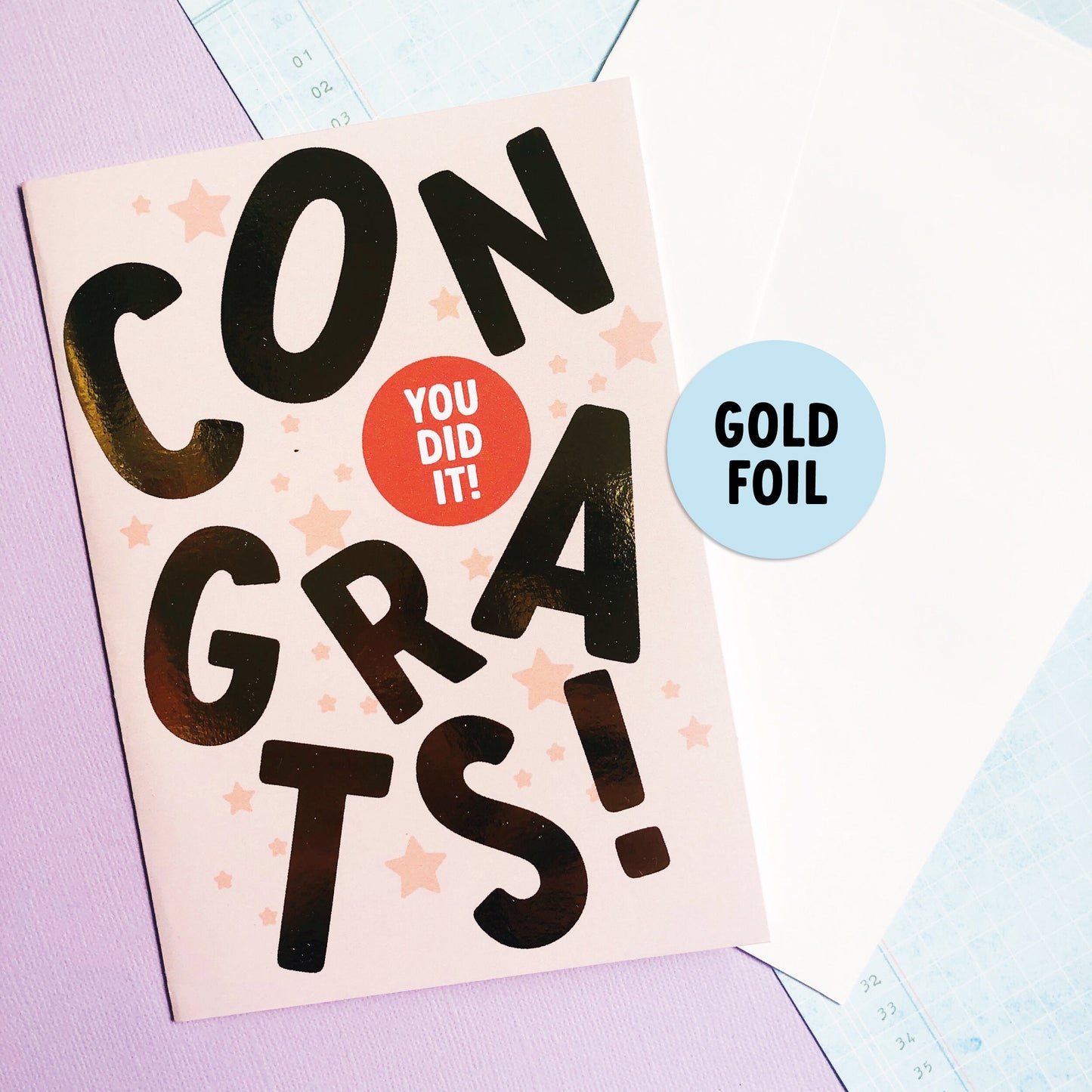 Congrats + Gold Foil Greeting Card