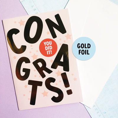 Congrats + Gold Foil Greeting Card