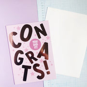 Congrats + Rose Gold Foil Greeting Card
