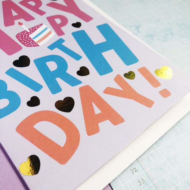 Happy Birthday + Gold Foil Greeting Card