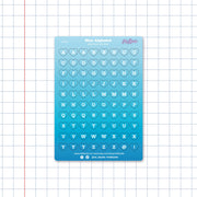 Blue Alphabet Heart Planner Sticker