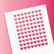 Pink Alphabet Heart Planner Sticker